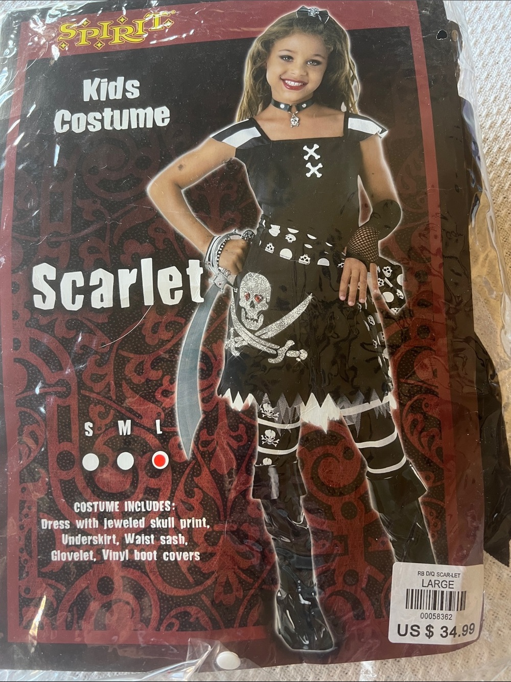 NWT Spirit Pirate “Scarlett” Costume - L
